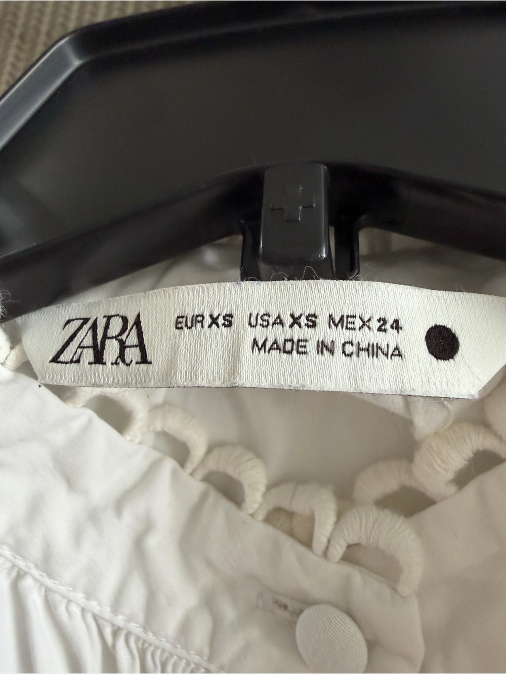Zara White Ruffle-Trim Button-Down Blouse - Picture 6 of 6